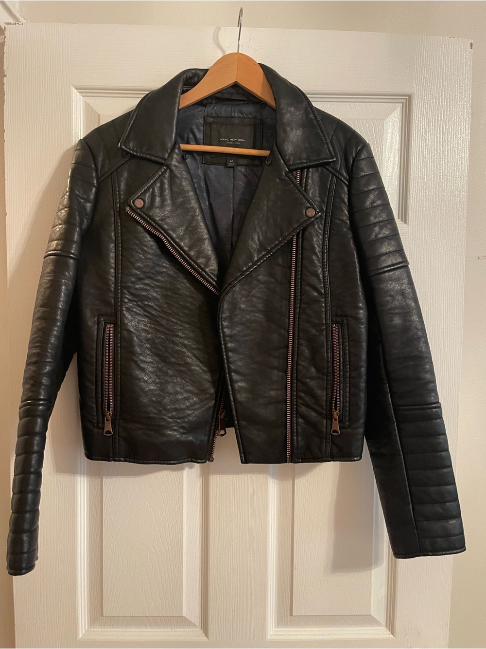 Blank NYC Black Faux Leather Biker Jacket
